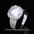 wholesale costume jewelry big white and round cubic zircon christmas ring